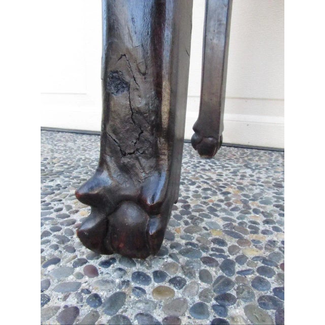 Marble Top Antique Chinese Hardwood Table For Sale In San Francisco - Image 6 of 17