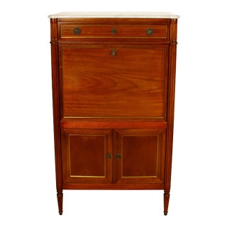 French Louis XVI Style Marble Top Secretary or Bar C. 1940 For Sale