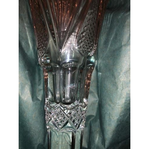 1900s Early American Pressed Glass Trumpet Vase - Star and File Pattern For Sale In New York - Image 6 of 10