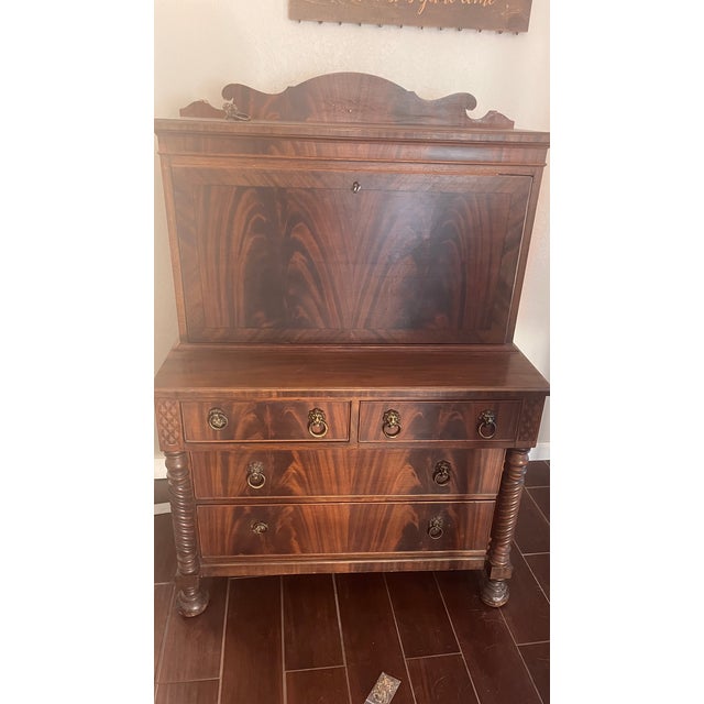 Mahogany Secretary Desk, Likely Dating to the George III Period Late 18th Century For Sale - Image 10 of 10