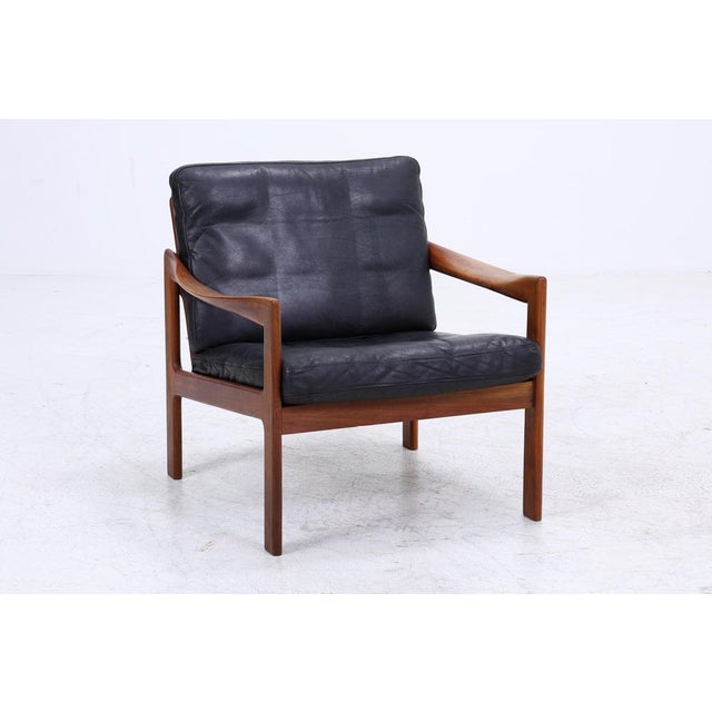 Mid-Century Teak and Leather Armchair by Illum Wikkelsø for Niels Eilersen and Musterring, 1960s For Sale - Image 12 of 13
