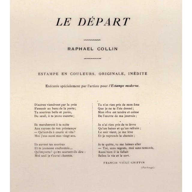 Raphael Collin, Le Départ, 1899, Original Lithograph For Sale - Image 7 of 10
