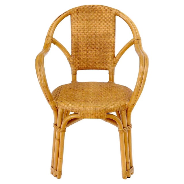 Bendt bamboo rattan desk arm chair For Sale - Image 13 of 13
