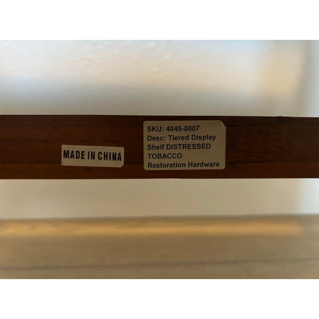 Brown Restoration Hardware Folding Step Ladder Tiered Display Shelf For Sale - Image 8 of 11