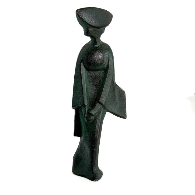 Set of Three Japanese Modernist Cast Iron Figural Sculptures, Mid-Century For Sale In Raleigh - Image 6 of 9