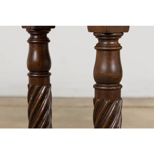 Early 20th Century Spanish Walnut Console Table With Barley Twist Legs For Sale - Image 15 of 18