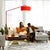Mid-Century Modern Stretch Arc Floor Lamp - 87", Red Finish, Sturdy Rectangular Base, Dimmer Switch For Sale - Image 3 of 18