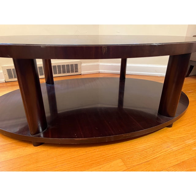 Brown Baker Furniture Oval Coffee Table by Barbara Barry For Sale - Image 8 of 12
