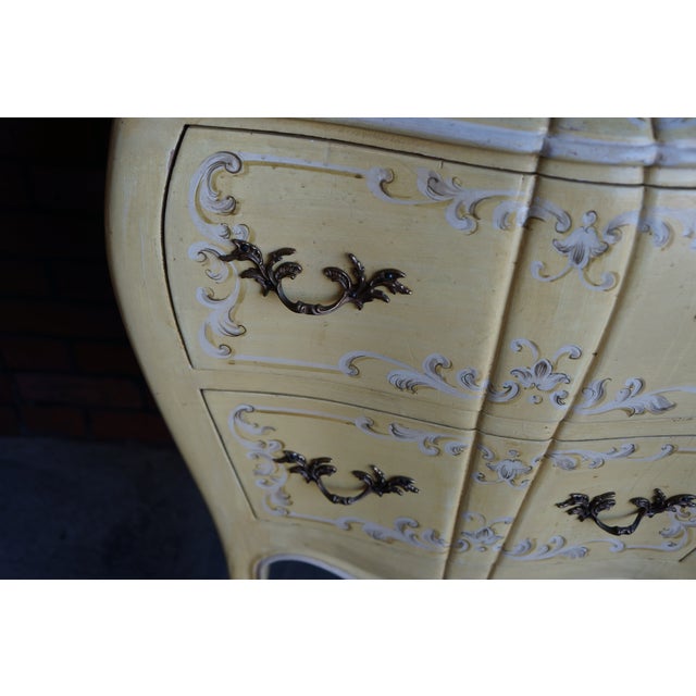 French Provincial Italian Hand Painted Chest of Drawers For Sale - Image 3 of 8