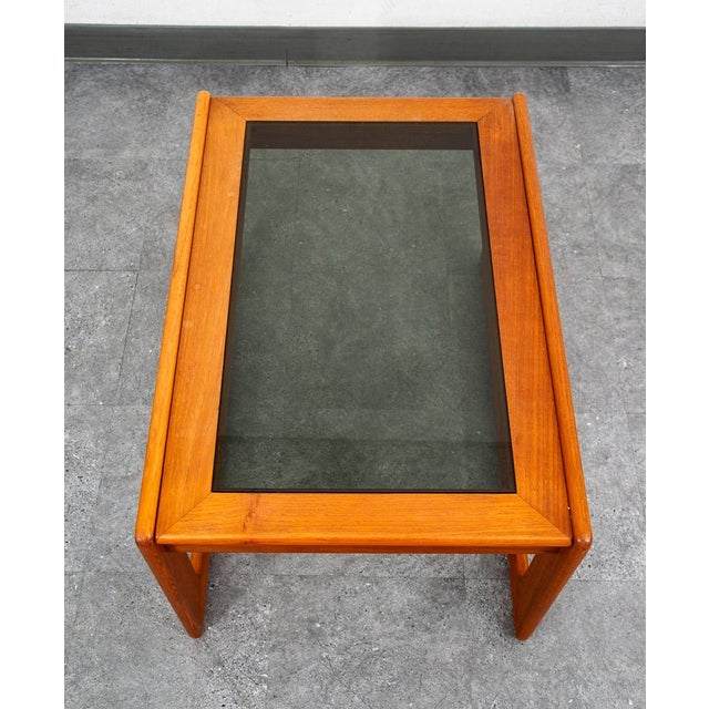 Mid Century Danish Modern End Table Teak Glass Side Nightstands Komfort MCM For Sale - Image 10 of 12