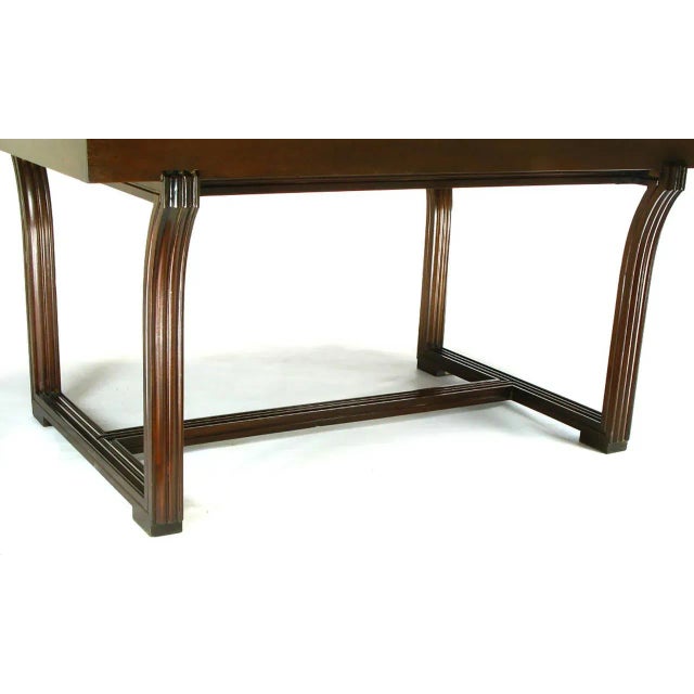 Charak Modern Tommi Parzinger Parquetry Top Mahogany Dining Table For Sale - Image 4 of 8