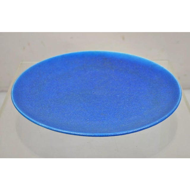 Early 20th Century Edmond Lachenal French Art Nouveau Turquoise Blue Glazed Pottery Charger Plate For Sale - Image 11 of 11