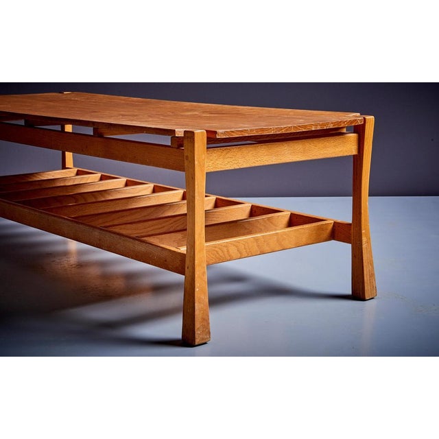 American Rectangular Oak Coffee Table, 1960s For Sale - Image 9 of 11