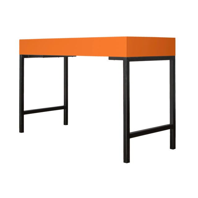 Maple Writing Desk - Orange For Sale In West Palm - Image 6 of 8