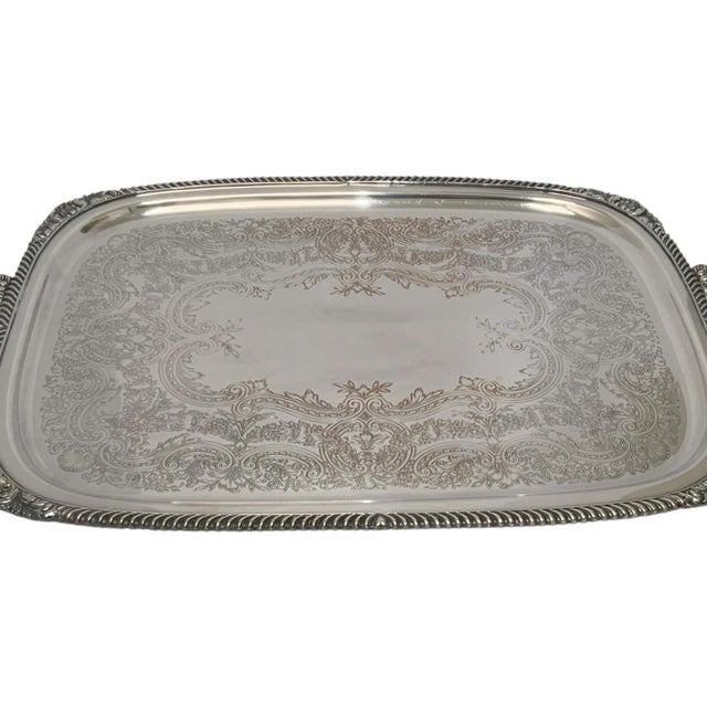Antique International Silver Co e.g. Webster & Son Large Handled Butler Serving Tray #2191 27.5” Usa 1928-1950s For Sale - Image 10 of 11