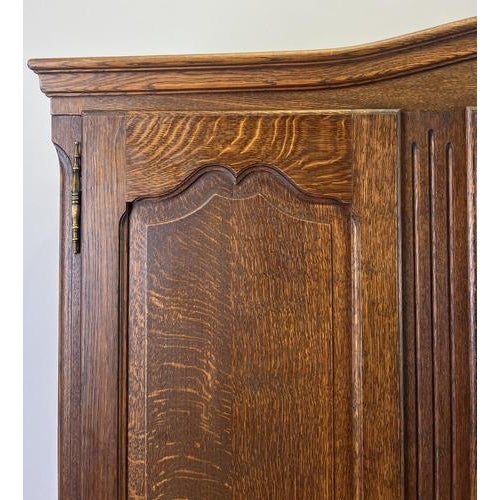 Vintage French Louis XVI Style Wardrobe in Oak For Sale - Image 3 of 13