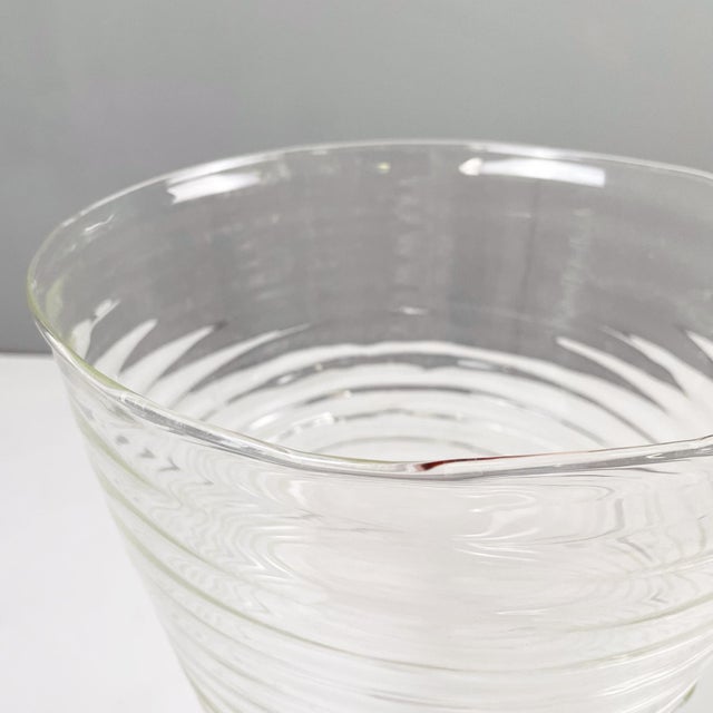 Modern Italian Glass Vase with Round Shape and Spiral by Roberto Faccioli, 1990s For Sale - Image 4 of 9