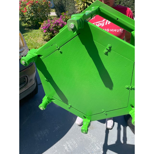 A Pair of Mid-20th Century Hexagonal Accent Tables Glass Top For Sale - Image 10 of 10