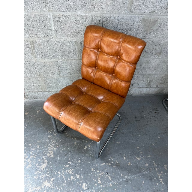 Set of Four Mid-Century Modern Chrome Dining Chairs in the Milo Baughman Style. Circa 1970s. For Sale - Image 10 of 18