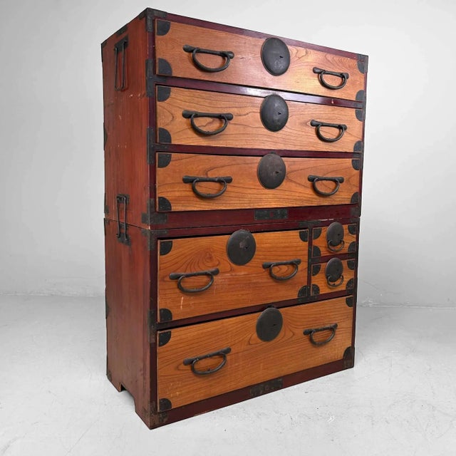 Japanese Traditional Tansu Storage Chest, 1890s For Sale - Image 6 of 11