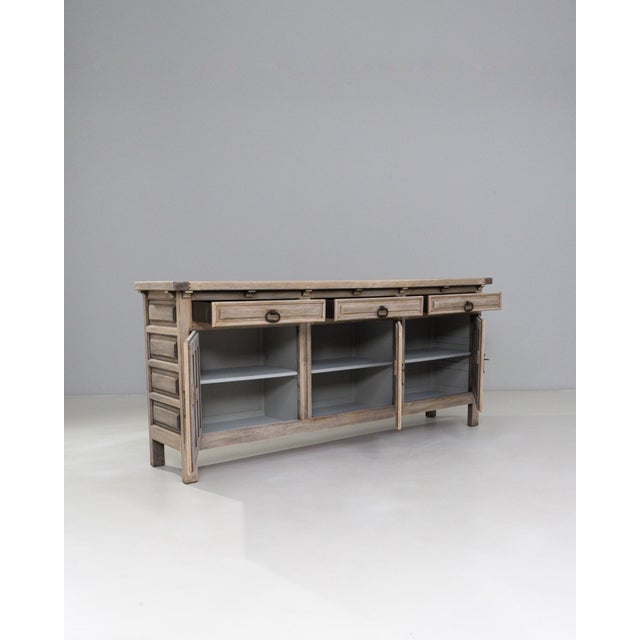 Mid 20th Century French Primitive Oak Buffet With Iron Hardware For Sale In Greensboro - Image 6 of 18