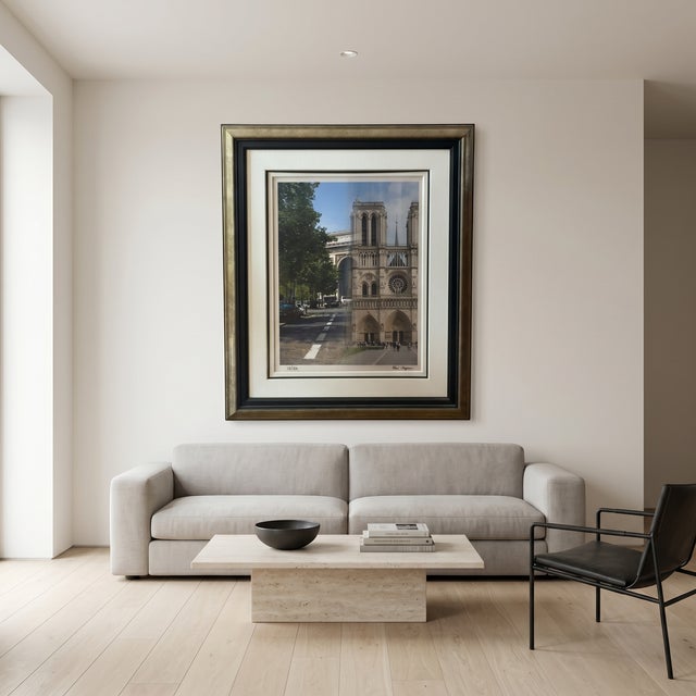 Framed lenticular digital photograph by Ron Agam titled Springtime in Paris. The composition alternates between two Paris...