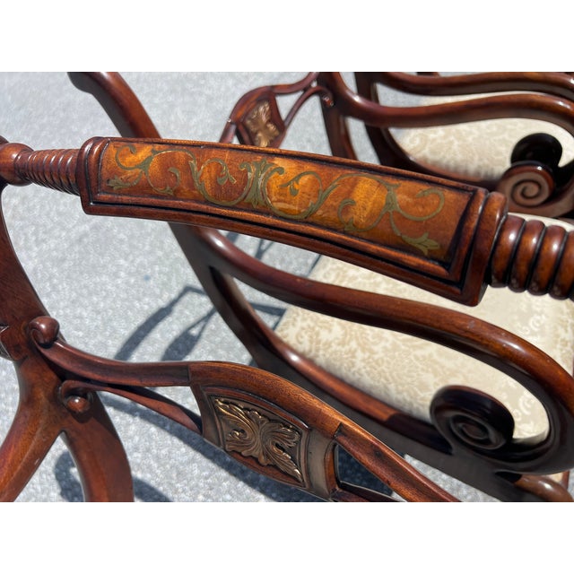 Traditional Theodore Alexander English Regency Style Dining Table and Armchair Set For Sale - Image 3 of 12