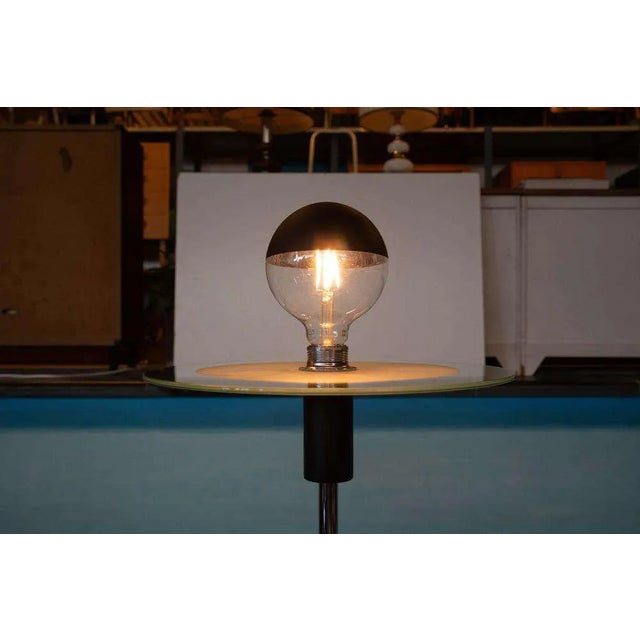 Minimalist Bauhaus Style Floor Lamp in Glass and Chrome For Sale - Image 9 of 11