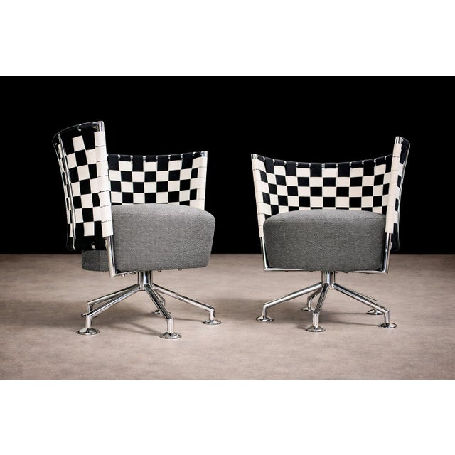 Metal Pair of Armchairs in Steel & Fabric, Peter Maly, 1990s - Lot 92 For Sale - Image 7 of 11