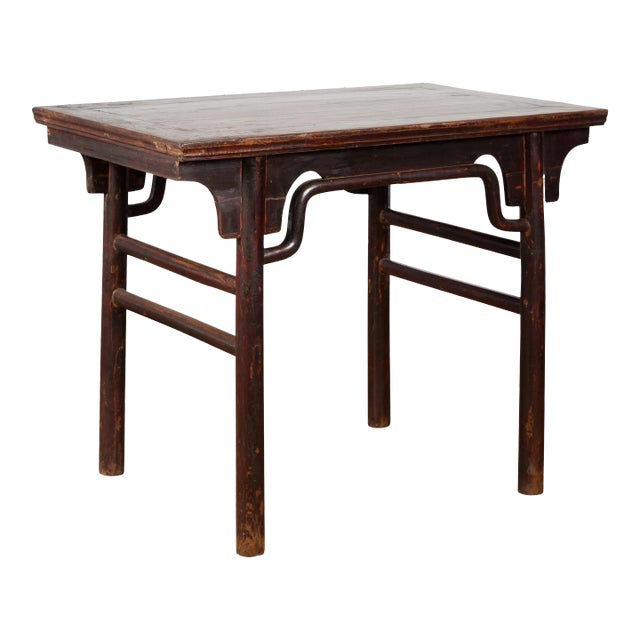 Chinese 19th Century Qing Dynasty Altar Console Table with Distressed Lacquer For Sale