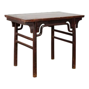 Chinese 19th Century Qing Dynasty Altar Console Table with Distressed Lacquer