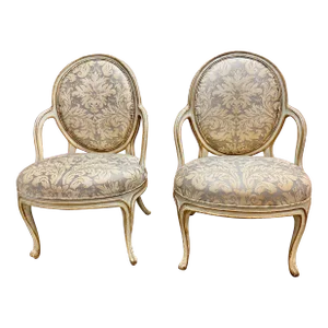 Pair George III Open Arm Chairs