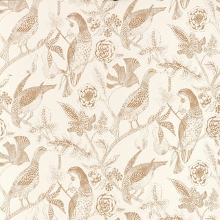 Sample - Schumacher Katmandu Wallpaper in Beige For Sale