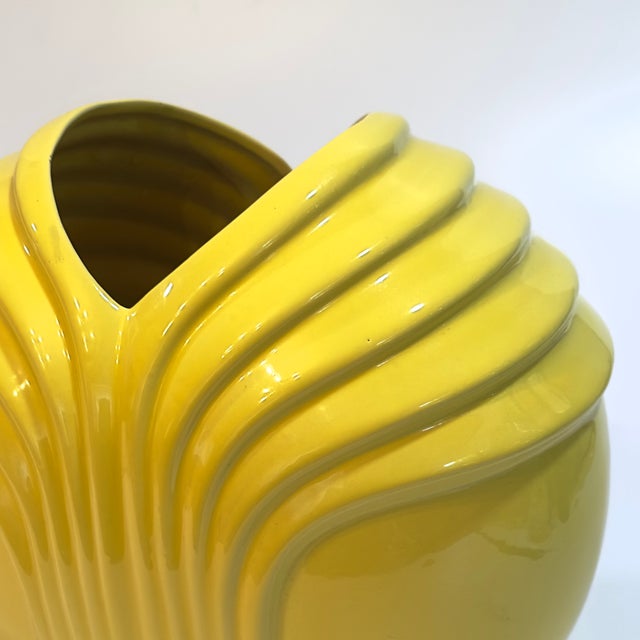 Yellow Rare Artichoke Vase in Citrus Yellow Attributed to Royal Haeger, Circa 1980s For Sale - Image 8 of 12