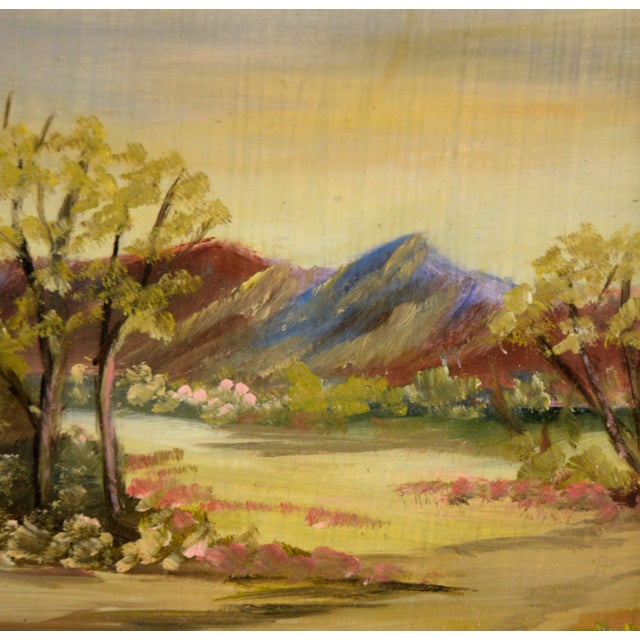 Mid 20th Century Spring Valley Plein Air Landscape in Oil on Masonite by Gibson For Sale - Image 5 of 8