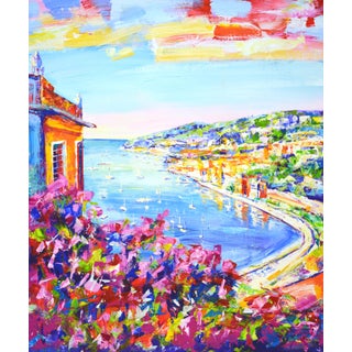 "Nice. Azure Coast." Original Contemporary Painting by Iryna Kastsova For Sale