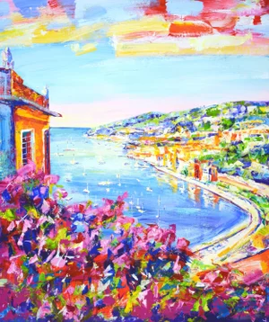 "Nice. Azure Coast." Original Contemporary Painting by Iryna Kastsova
