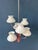 Mid-Century White Opaline Glass Chandelier with Pink Frame For Sale - Image 10 of 13