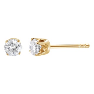 14K Yellow Gold 1/2 Cttw Round-Cut Diamond Solitaire Stud Earrings (O-P Color, SI2-I1 Clarity) For Sale