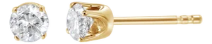 14K Yellow Gold 1/2 Cttw Round-Cut Diamond Solitaire Stud Earrings (O-P Color, SI2-I1 Clarity)