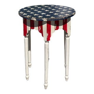 American Folk Art Stars & Stripes Flag Table For Sale