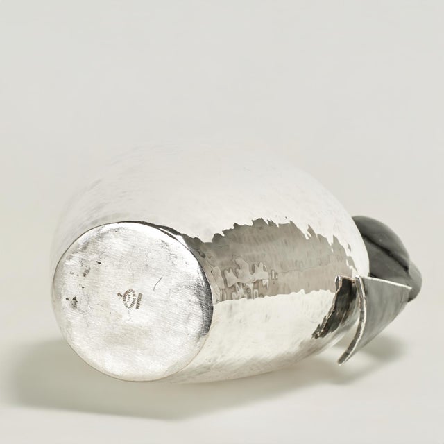 Silver Mid Century Silver Plate Pitcher With Toucan Handle by Emilia Castillo For Sale - Image 8 of 9