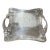 Antique German Jugendstil Pewter Tray With Sculptural Floral Handles, C. 1900 For Sale