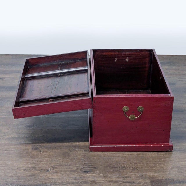 Asian Storage Trunk With Brass Hardware For Sale In San Francisco - Image 6 of 11