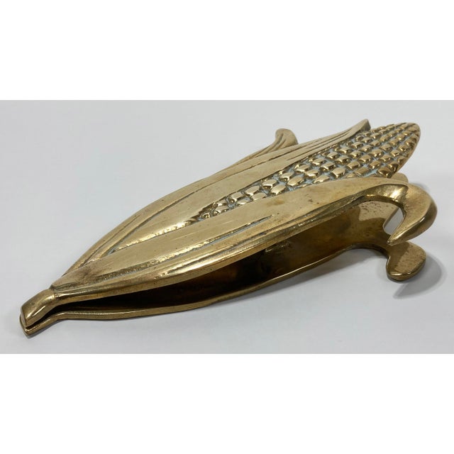 Vintage Brass Corn Cob Motif Receipt Clip For Sale - Image 4 of 7