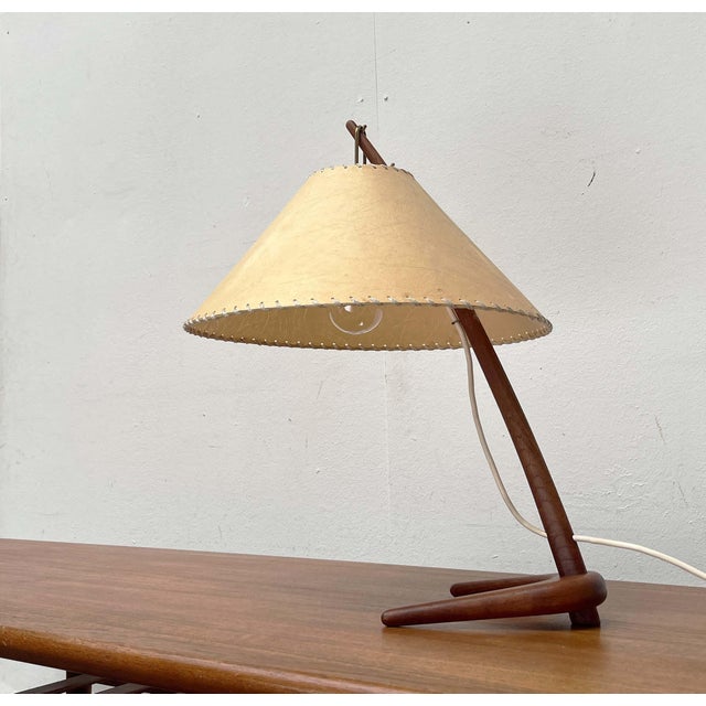 Mid-Century Modern Teak Dornstab Table Lamp by A. Pöll for Kalmar, Vienna, 1950s For Sale - Image 11 of 18
