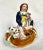 Antique Staffordshire hand painted man with dog inkwell/pen holder figurine. Brilliant colors adorn this classic English...