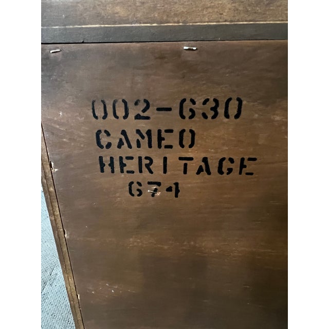 Vintage Drexel Heritage "Cameo Collection" Burled Walnut Nightstands - A Pair For Sale - Image 15 of 18