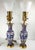 19th Century Pair of Bohemian Cameo Glass Table Lamp Vases With Greek Key Design in Blue For Sale - Image 10 of 16