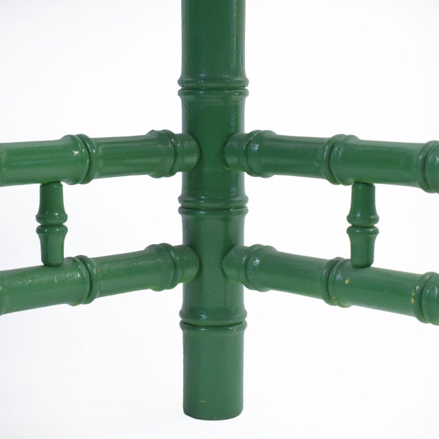 Mid 20th Century Faux Bamboo Green Entry Console For Sale - Image 5 of 5